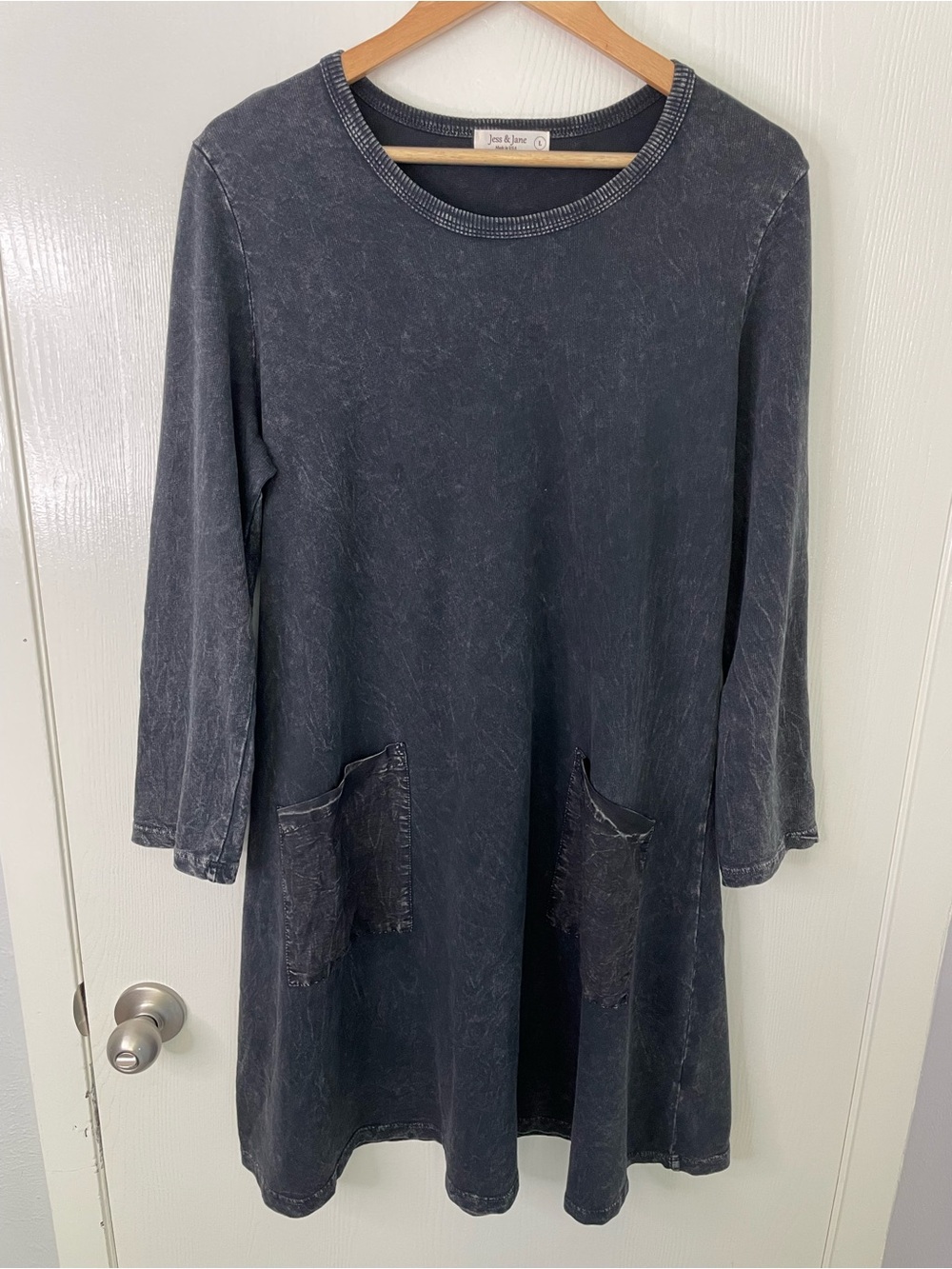 Jess & Jane Large Mineral Wash Cotton Pocket Swing Dress Made in USA